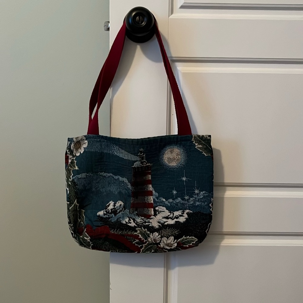 Unique Lighthouse Beach Scene Shoulder/Clutch Bag